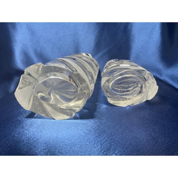 Set of Two Frosted Sunburst Bleikristall Crystal Heavy Vases - Picture 7 of 7